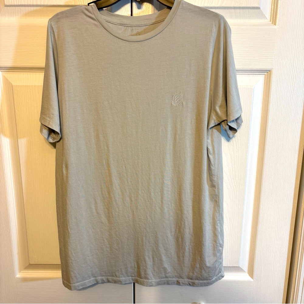Thelo Size Small Crew-Neck 100%-Pima-Cotton T Shirt Breathable Gray